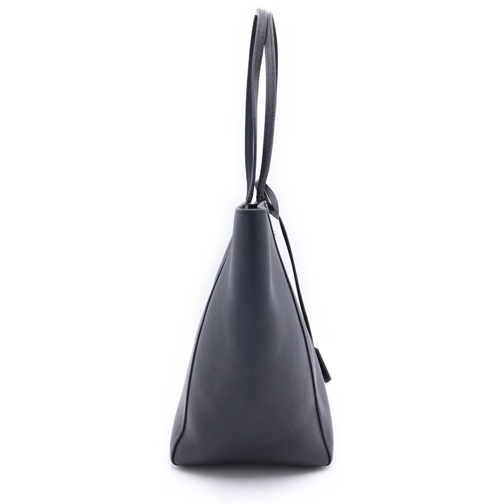 Louis Vuitton Lockme Cabas Tote Bag Black Leather Silver — view 3