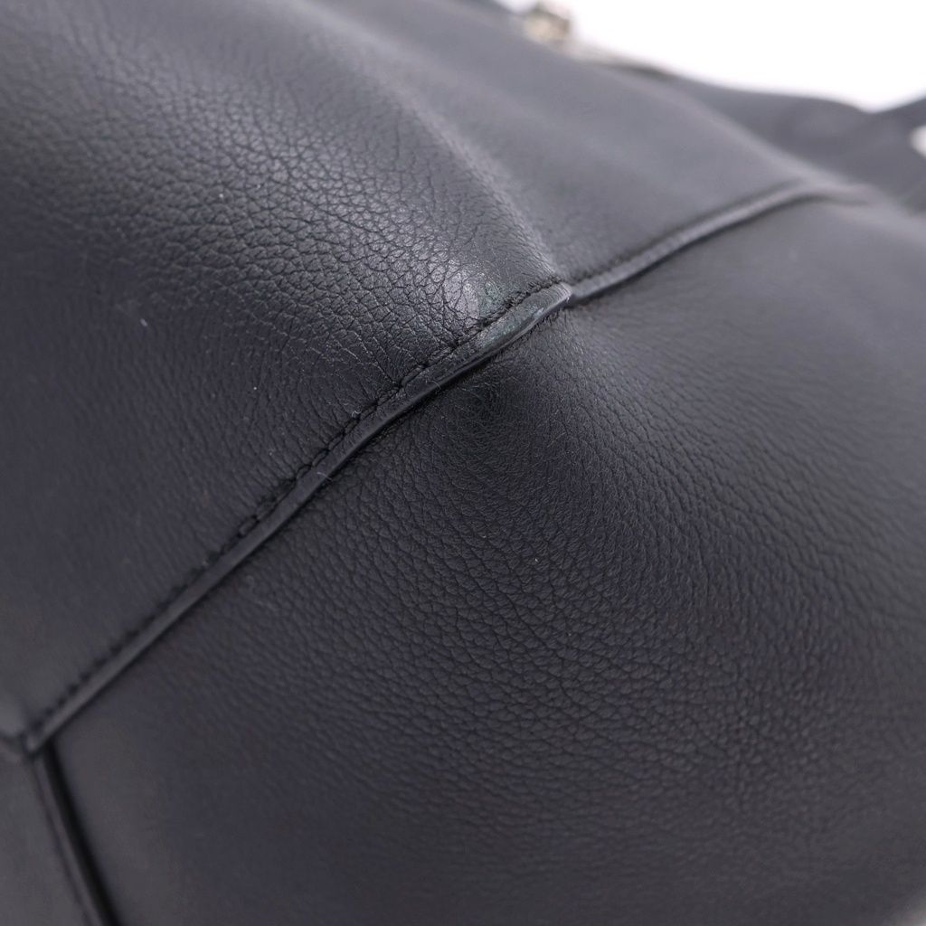 Louis Vuitton Lockme Cabas Tote Bag Black Leather Silver — view 5