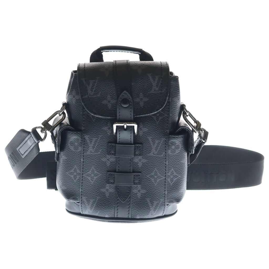 Louis Vuitton Monogram Eclipse Nano Christopher 2-Way Shoulder Bag Black Noir