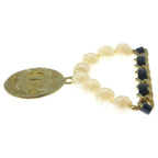 Chanel CC Logo Pearl Brooch Pin Badge Black — view 3