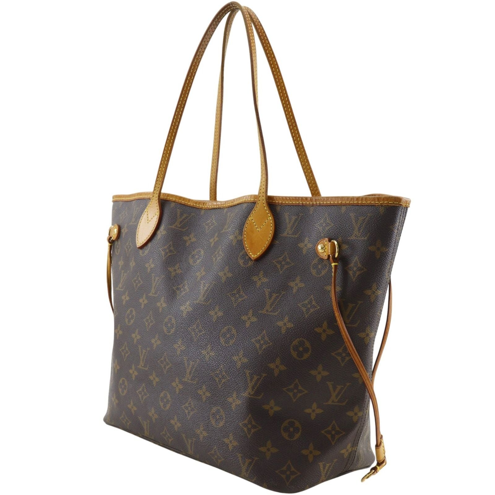 Louis Vuitton Neverfull MM Monogram Canvas Brown Tote Bag — view 2