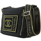 Chanel Sports Line Nylon Canvas Black Khaki Shoulder Bag — view 2