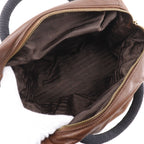 Prada Logo Leather Brown Handbag — view 6