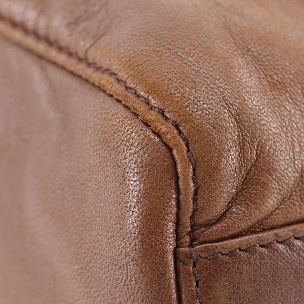 Prada Logo Leather Brown Handbag — view 4