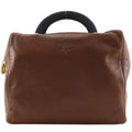 Prada Logo Leather Brown Handbag
