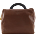 Prada Logo Leather Brown Handbag