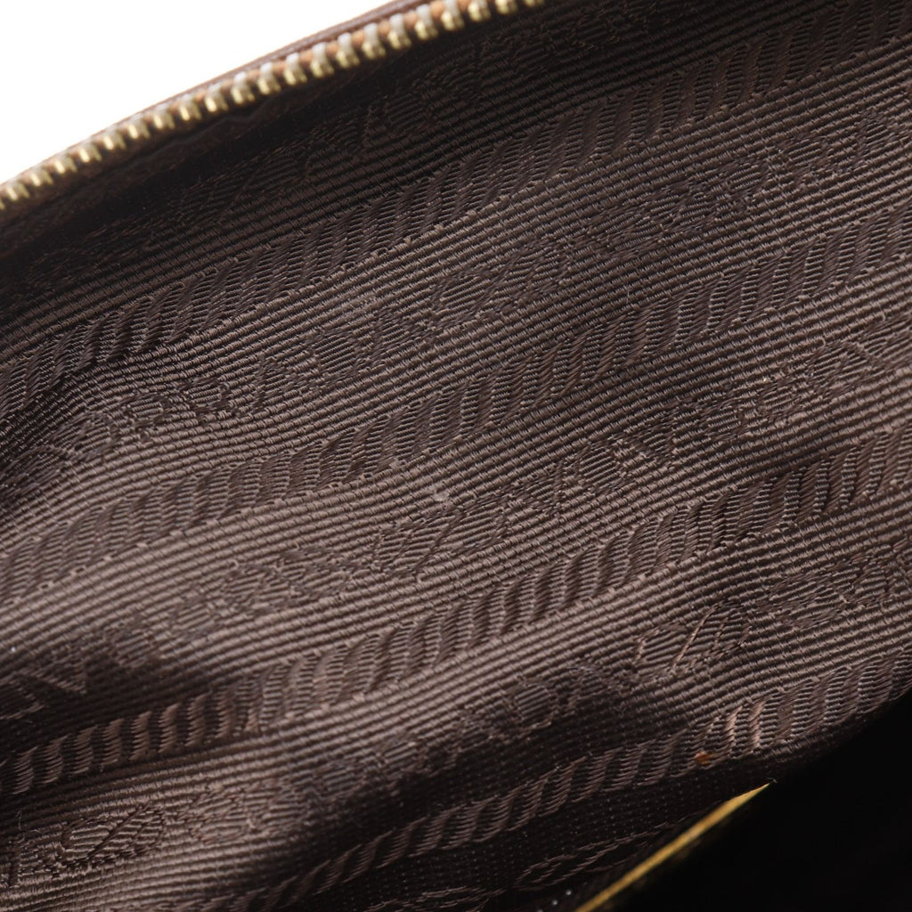 Prada Logo Leather Brown Handbag — view 8