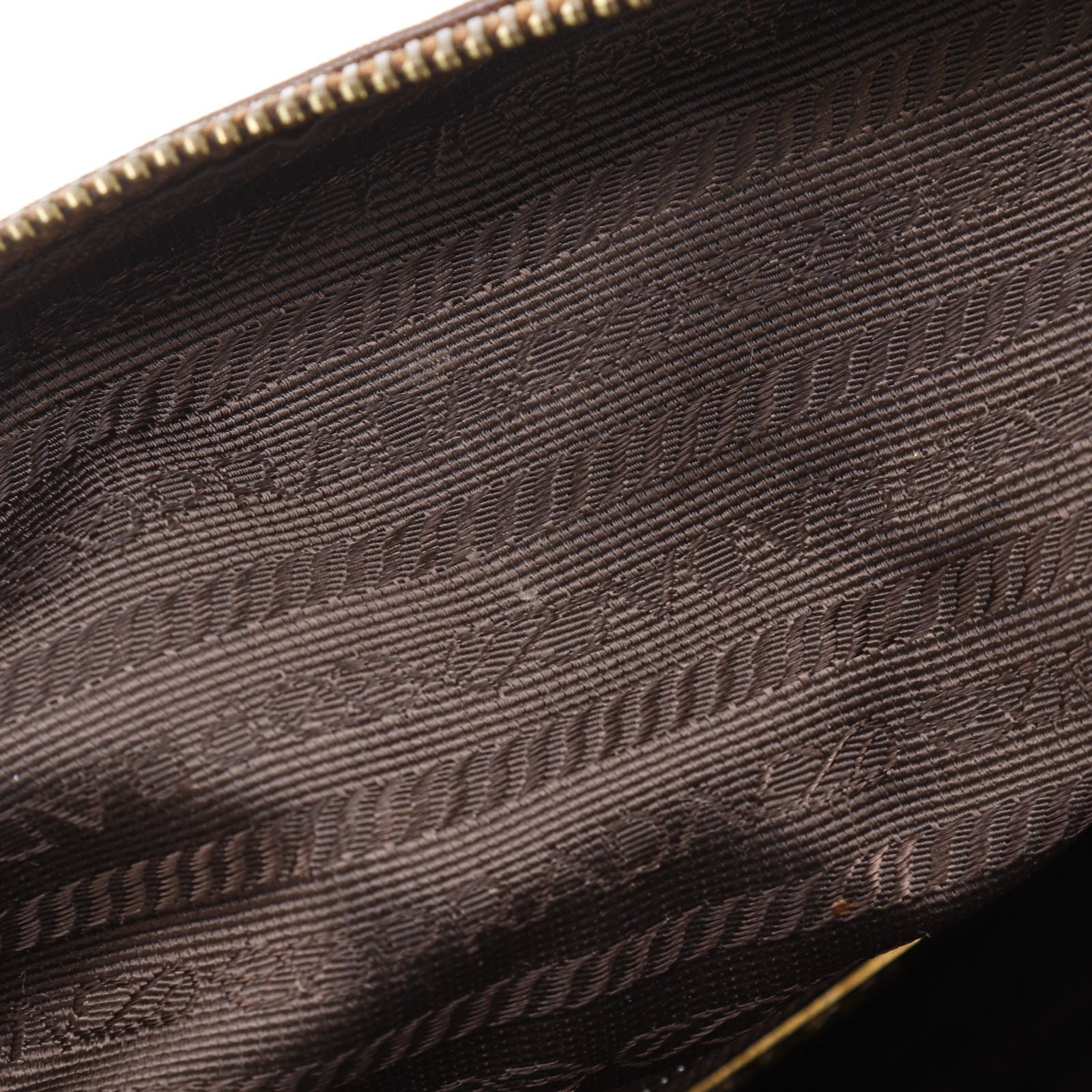 Prada Logo Leather Brown Handbag — view 8