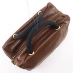 Prada Logo Leather Brown Handbag — view 5