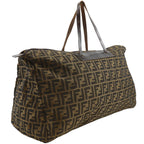 Fendi Zucca Folding Nylon Canvas Brown Boston Bag — view 3
