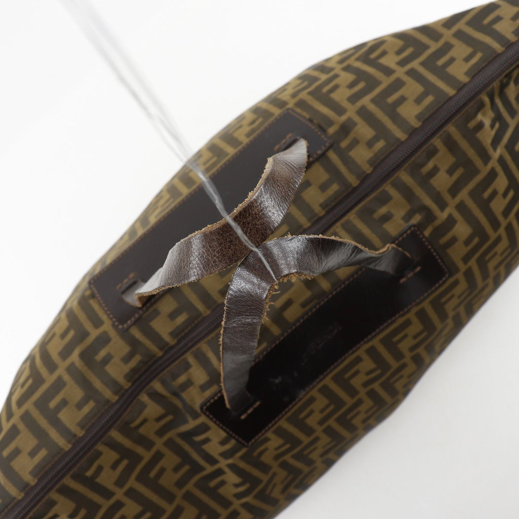 Fendi Zucca Folding Nylon Canvas Brown Boston Bag — view 5