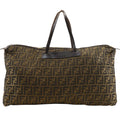 Fendi Zucca Folding Nylon Canvas Brown Boston Bag