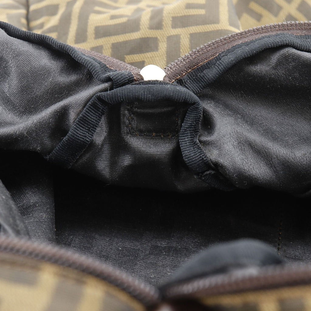 Fendi Zucca Folding Nylon Canvas Brown Boston Bag — view 7