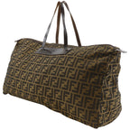 Fendi Zucca Folding Nylon Canvas Brown Boston Bag — view 2