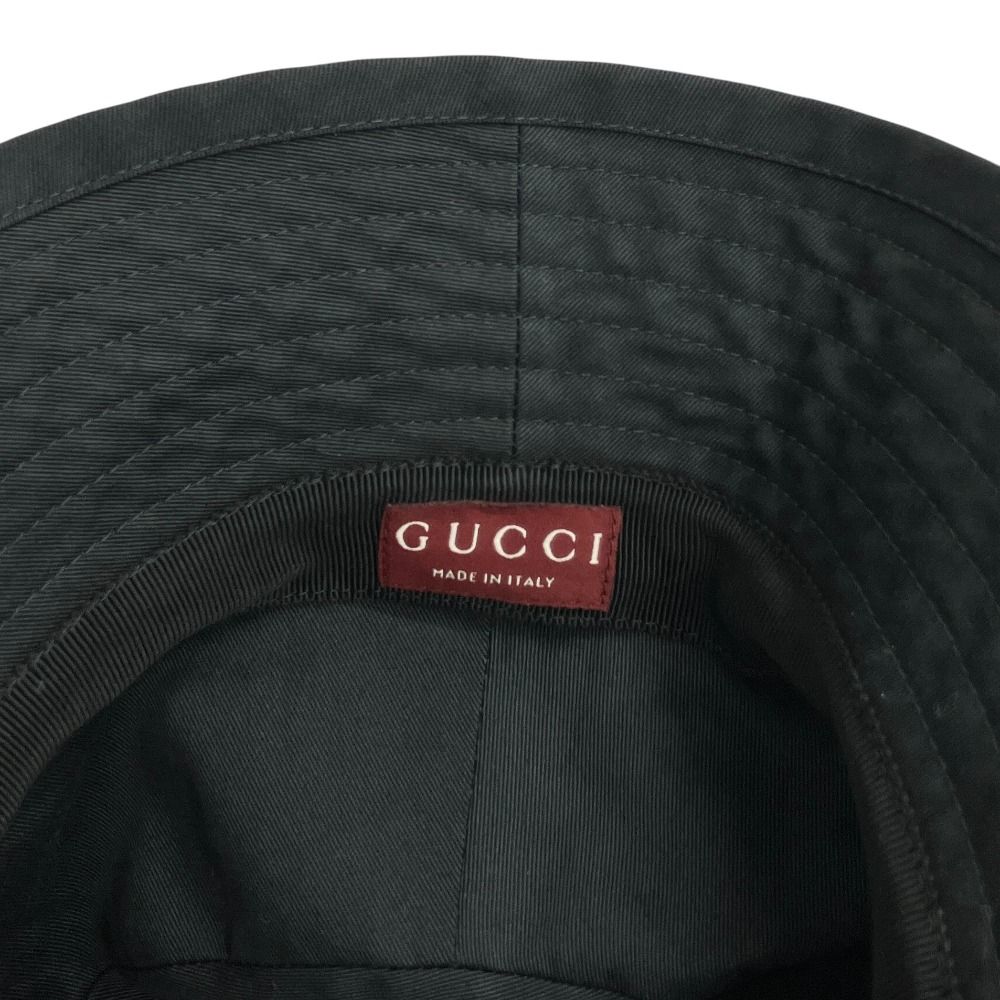 Gucci Bucket Hat Logo Embroidery M 58 Black — view 5