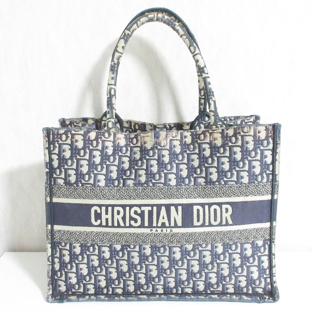 Dior Oblique Book Tote Bag Navy