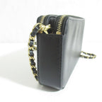 Chanel Deauville Caviar Leather Chain Wallet Shoulder Bag Black — view 4