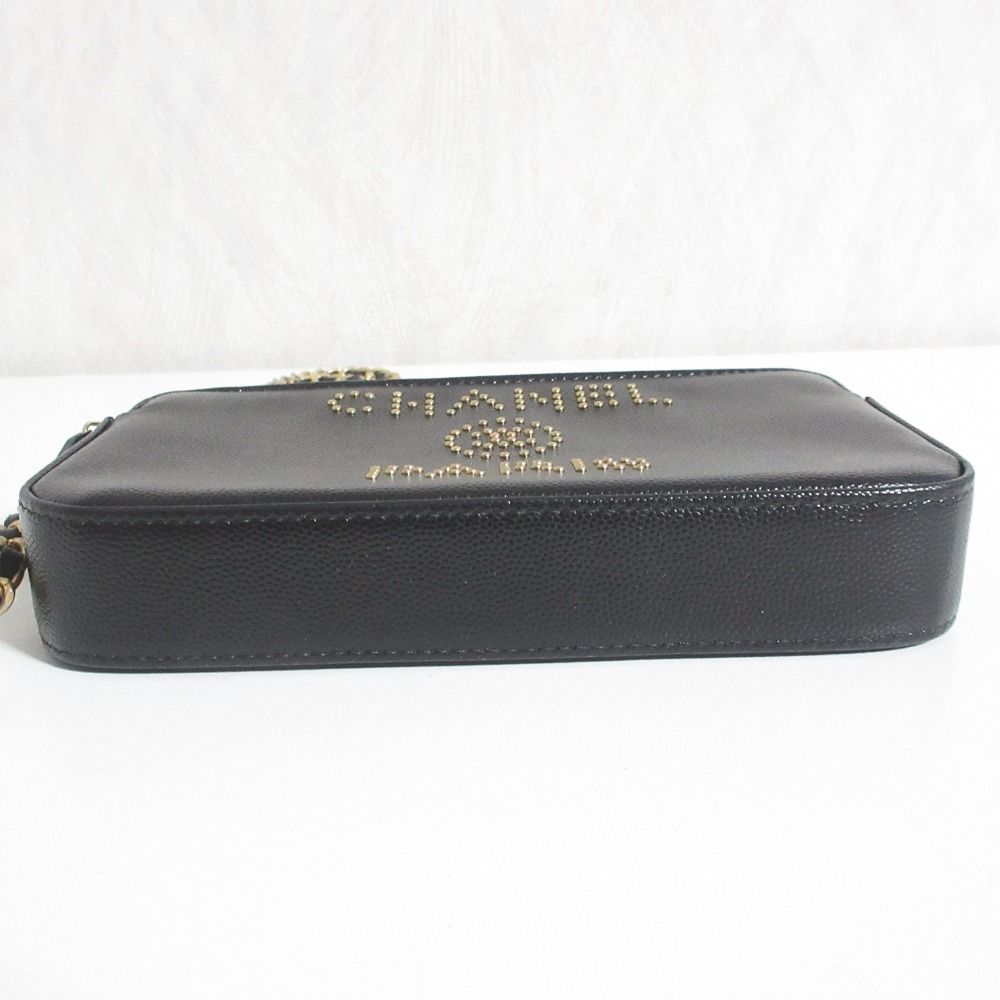 Chanel Deauville Caviar Leather Chain Wallet Shoulder Bag Black — view 5