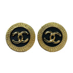 Chanel CC Logo Clip on Vintage Earrings