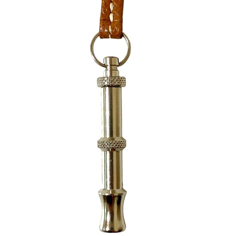Hermes Chiffre Whistle Necklace Brown Silver — view 2