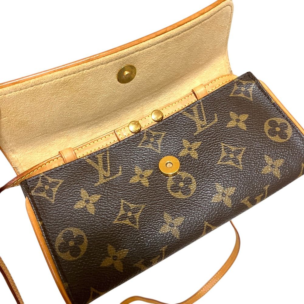 Louis Vuitton Pochette Twin PM Monogram Shoulder Bag Brown — view 6