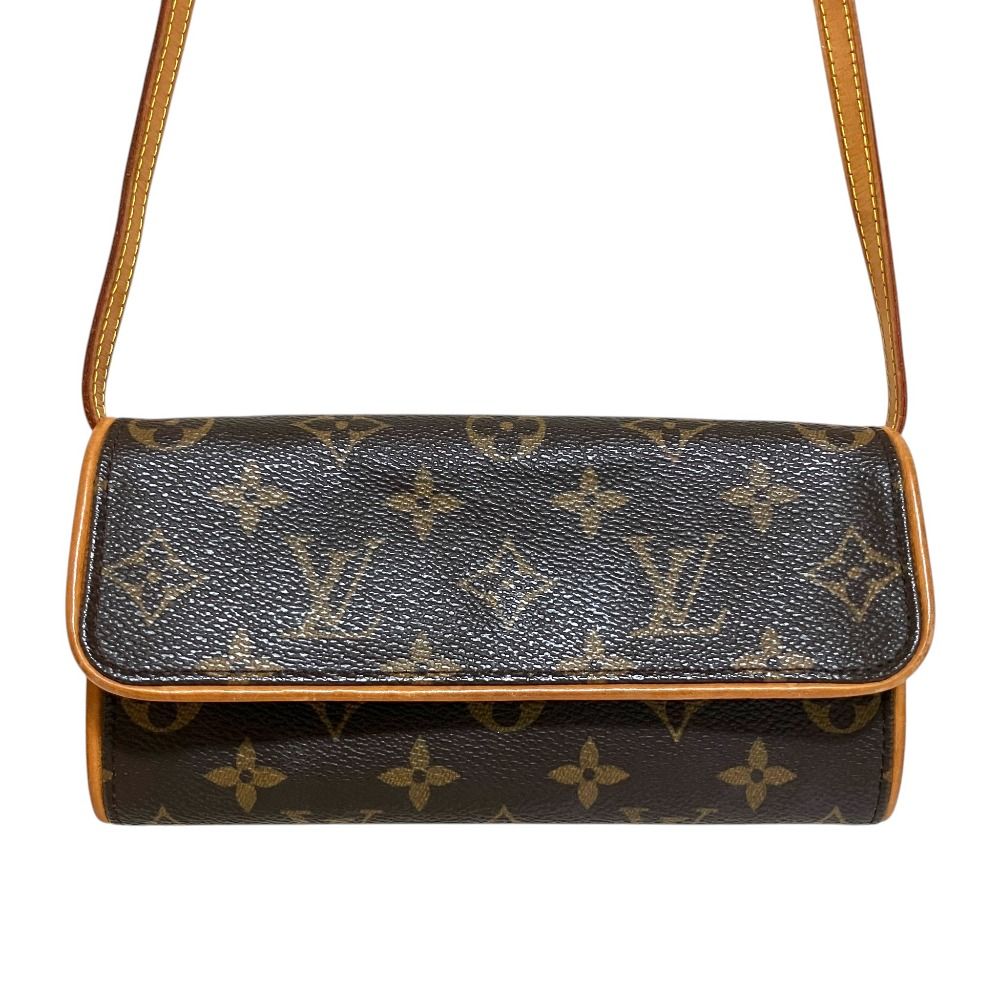 Louis Vuitton Pochette Twin PM Monogram Shoulder Bag Brown