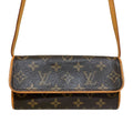 Louis Vuitton Pochette Twin PM Monogram Shoulder Bag Brown