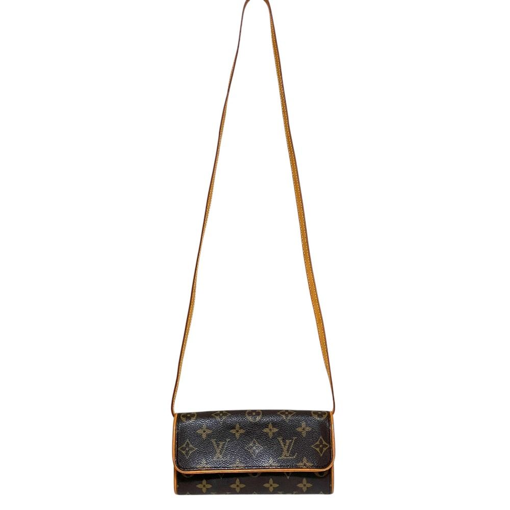 Louis Vuitton Pochette Twin PM Monogram Shoulder Bag Brown — view 3