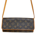 Louis Vuitton Monogram Pochette Twin GM Shoulder Bag Brown