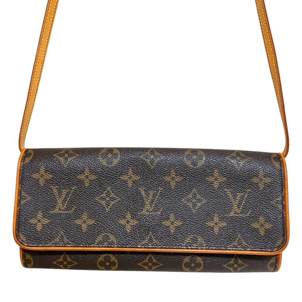 Louis Vuitton Monogram Pochette Twin GM Shoulder Bag Brown