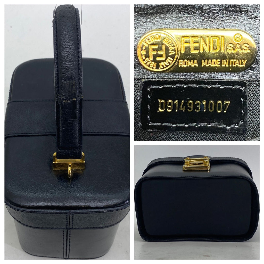 Fendi Vanity Bag Vintage Style Leather Black — view 3