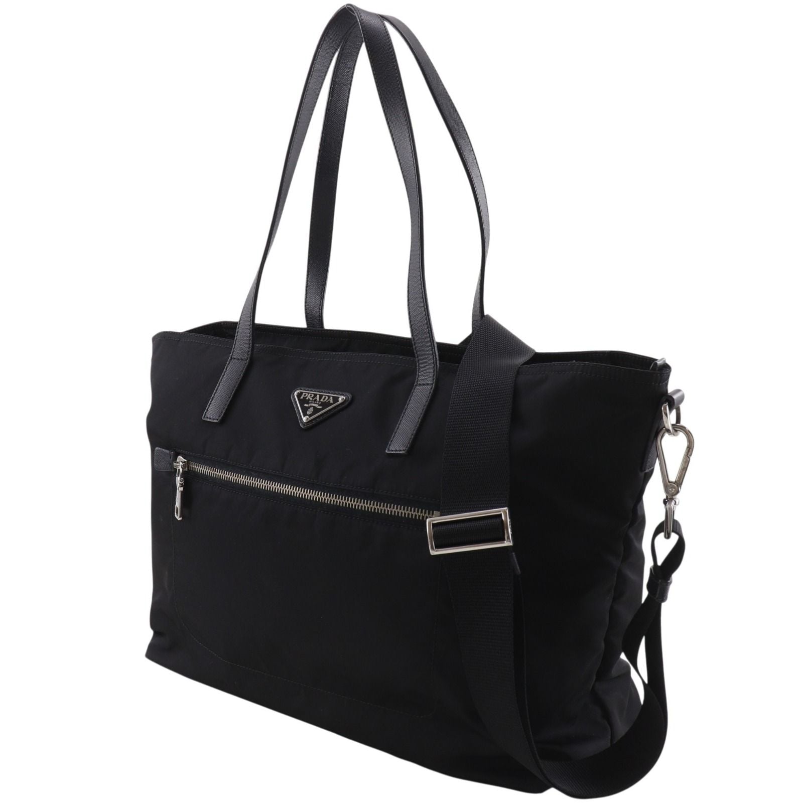 Prada 2-Way Shoulder Nylon Black Tote Bag — view 2