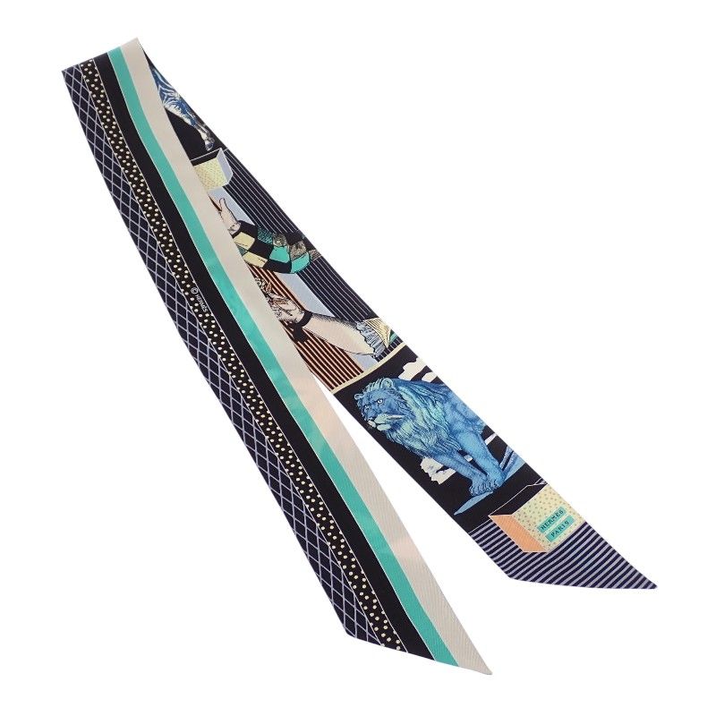 Hermes Twilly Grand Teatro Nouveau Scarf Silk Black Box — view 3