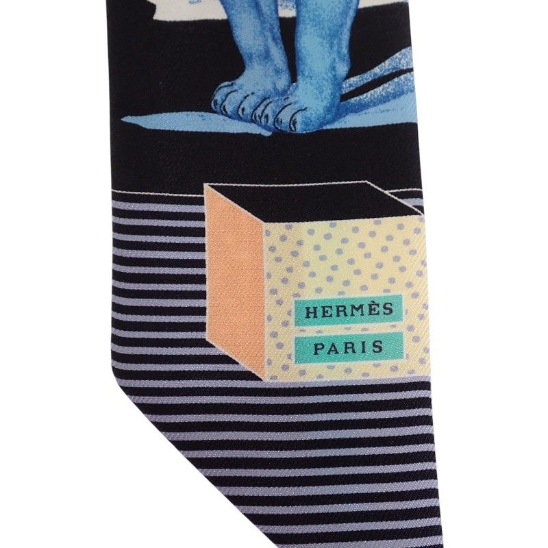 Hermes Twilly Grand Teatro Nouveau Scarf Silk Black Box — view 4