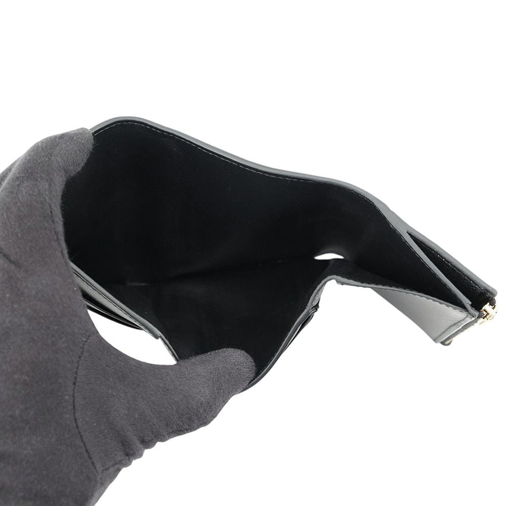 Celine Trifold Wallet Fine Strap Nino Leather Black — view 5