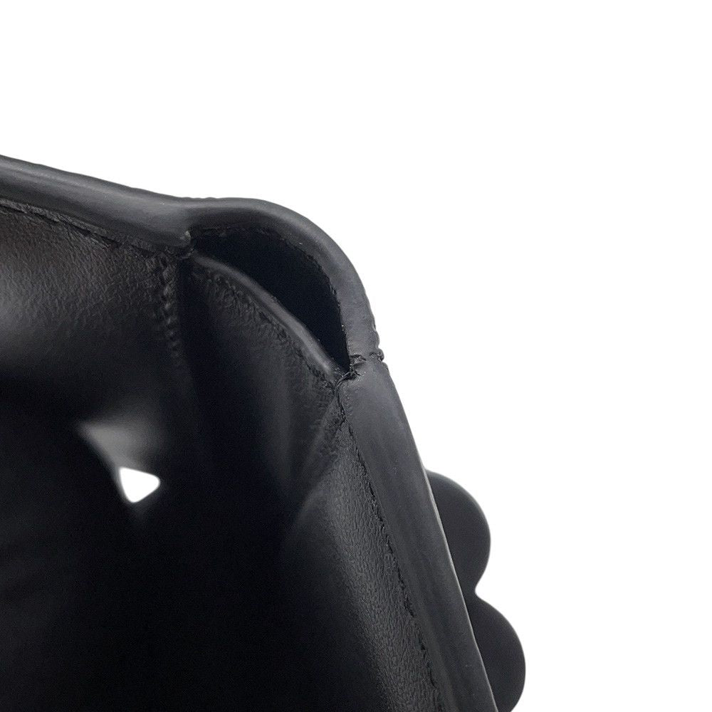 Celine Trifold Wallet Fine Strap Nino Leather Black — view 8