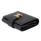 Celine Trifold Wallet Fine Strap Nino Leather Black — view 2