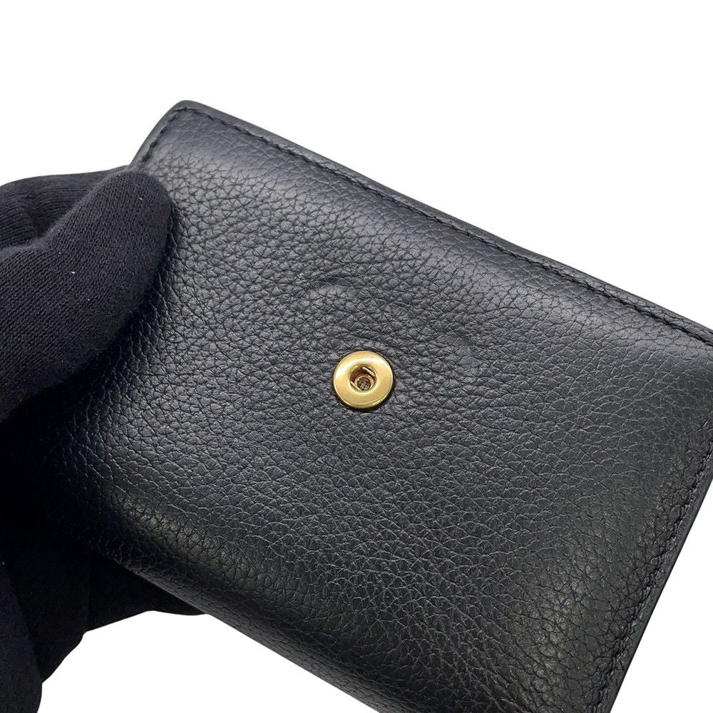 Celine Trifold Wallet Fine Strap Nino Leather Black — view 7