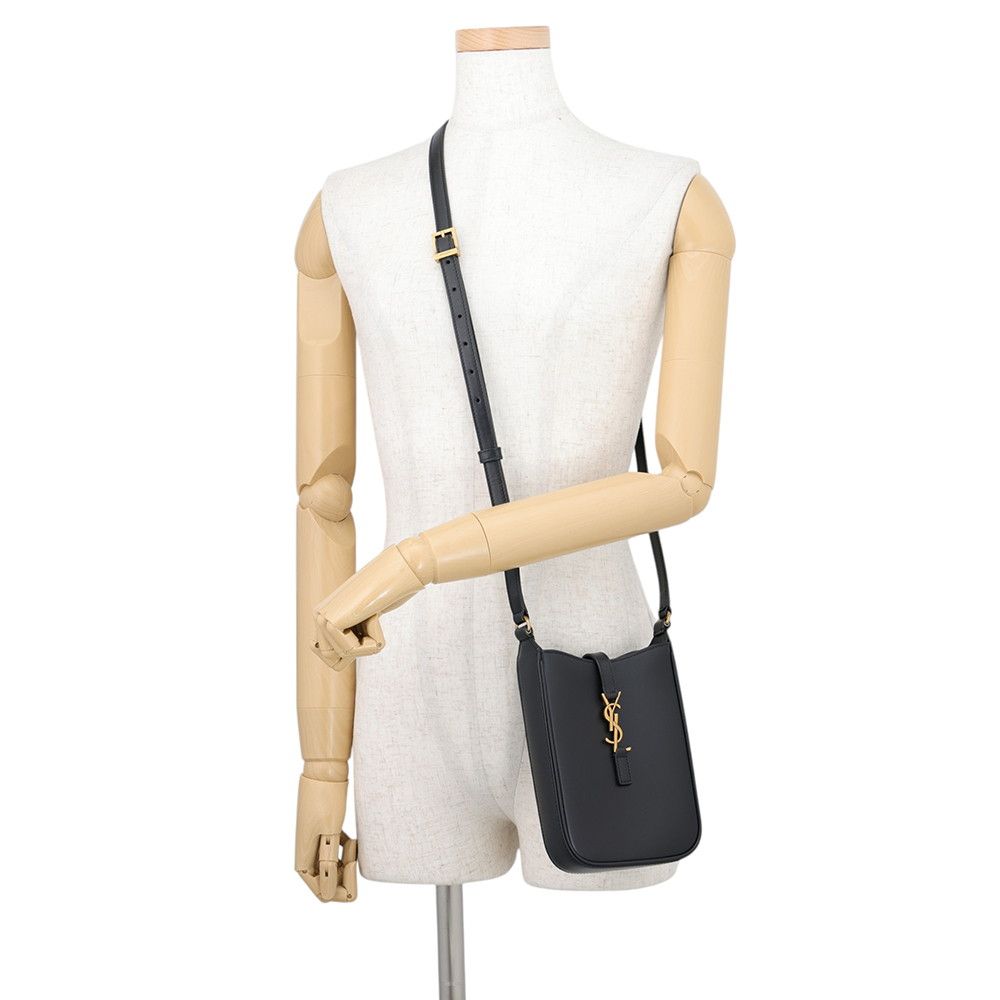 Saint Laurent Paris Shoulder Bag Mini Vertical Calf Leather Black — view 4
