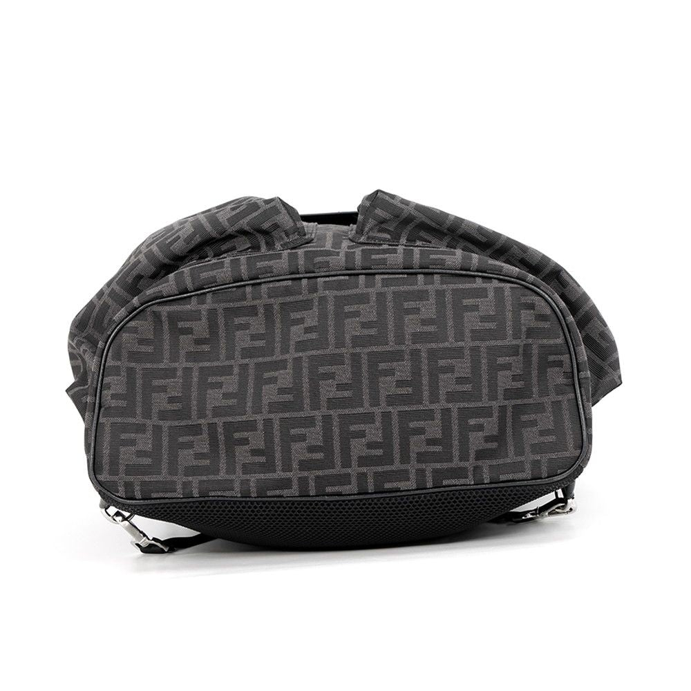Fendi Backpack Drawstring FF Jacquard Leather Black — view 3