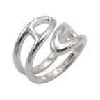 Hermes Chaine D'ancre Punk PM Rin 55 Ring 925 Sterling Silver W/silver Box