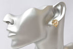 Dior Earrings Vintage Logo Rhinestone Gold — view 5