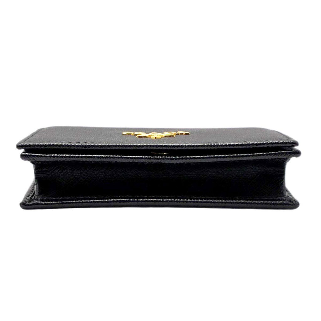 Prada Card Case Business Saffiano Leather Black — view 3
