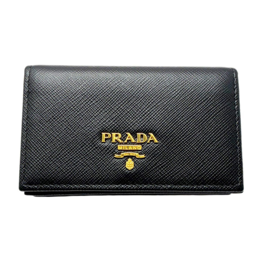 Prada Card Case Business Saffiano Leather Black