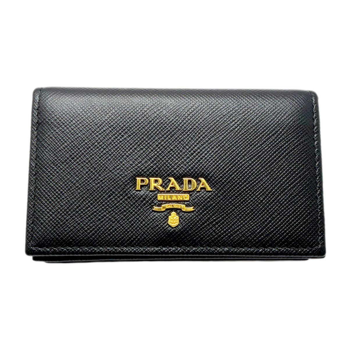 Prada Card Case Business Saffiano Leather Black