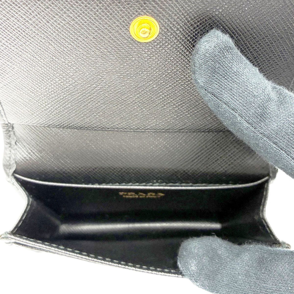 Prada Card Case Business Saffiano Leather Black — view 8