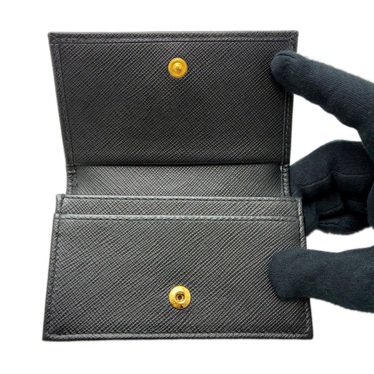 Prada Card Case Business Saffiano Leather Black — view 7