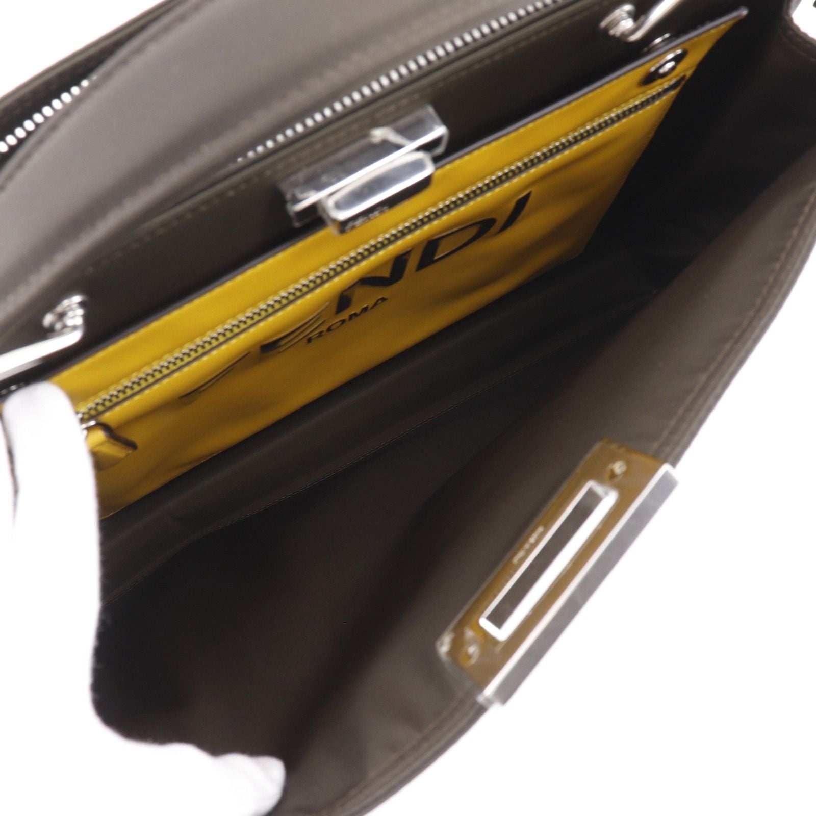 Fendi Peekaboo Ic You 2-Way Shoulder Bag Nylon Brown Business — view 6