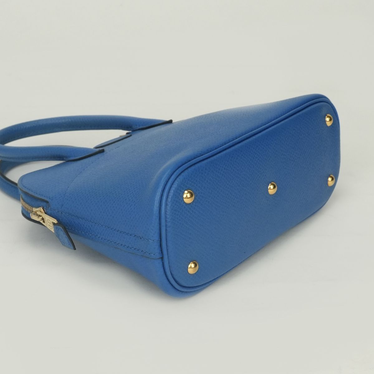 Hermes Bolide Mini 16 Shoulder Bag Courchevel Blue France Bleu Gold 2-Way — view 7
