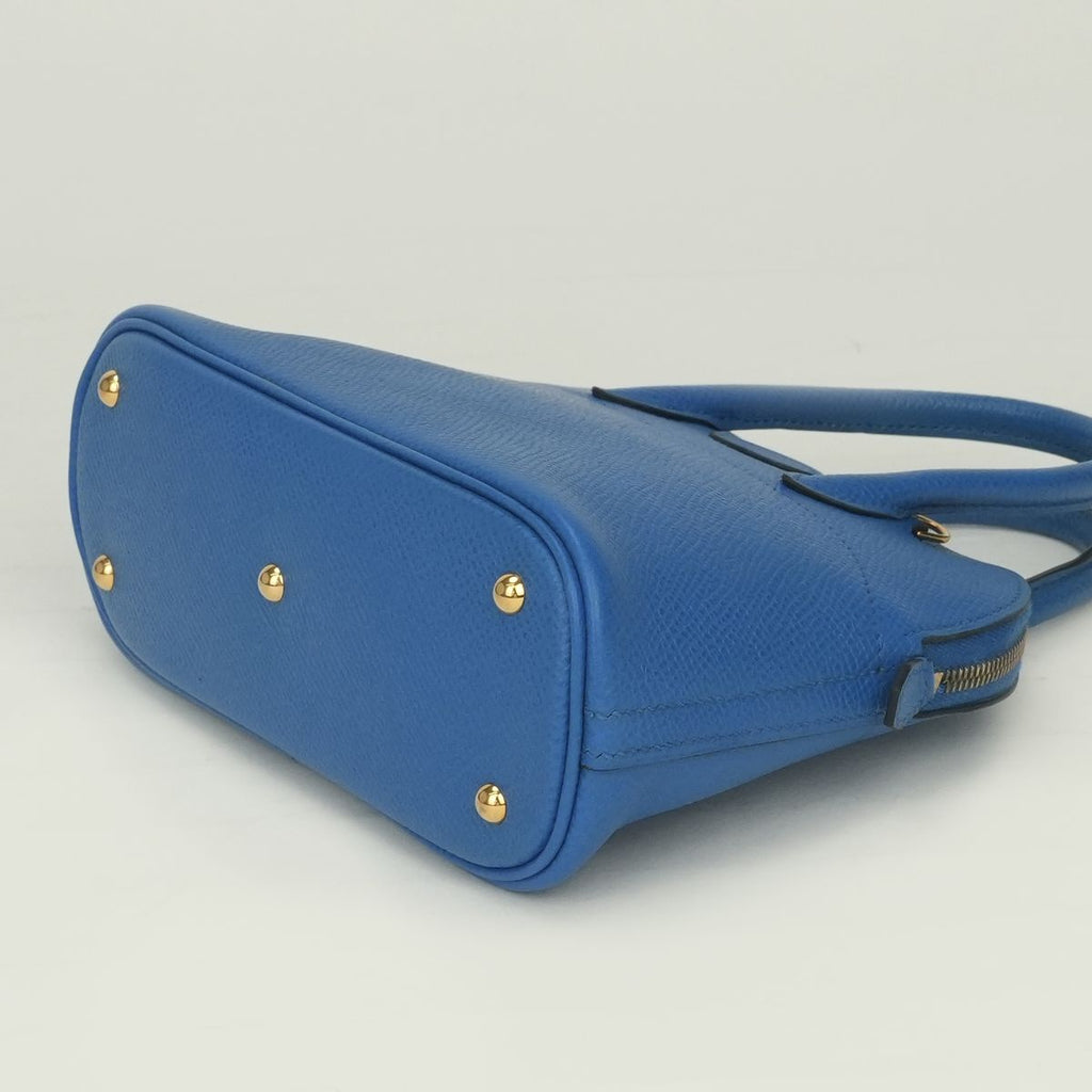 Hermes Bolide Mini 16 Shoulder Bag Courchevel Blue France Bleu Gold 2-Way — view 6